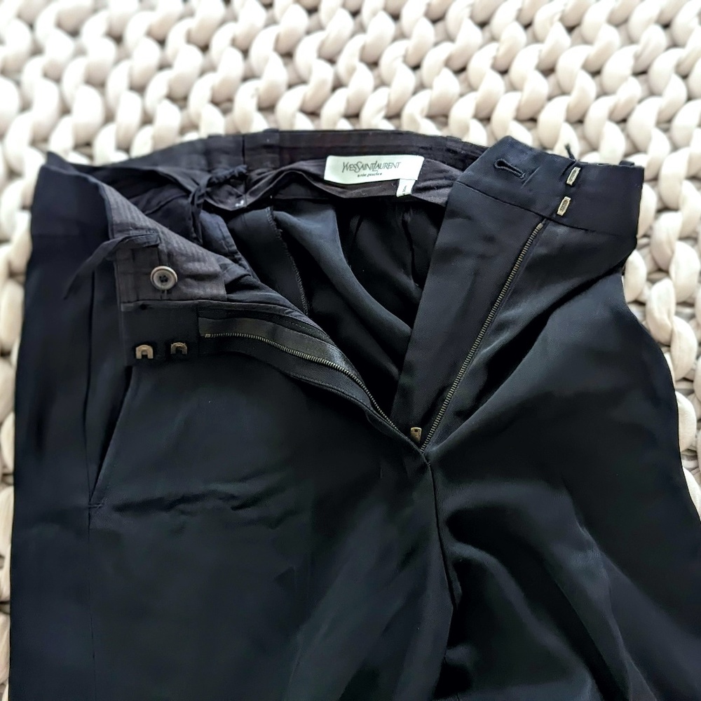 Yves Saint Laurent Wide Leg Dress Pants in Black